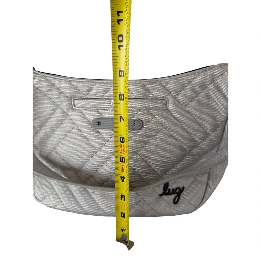 Lug Harmony Metallic Silver Quilted Crossbody Bag Shoulder‎ Purse Organizer